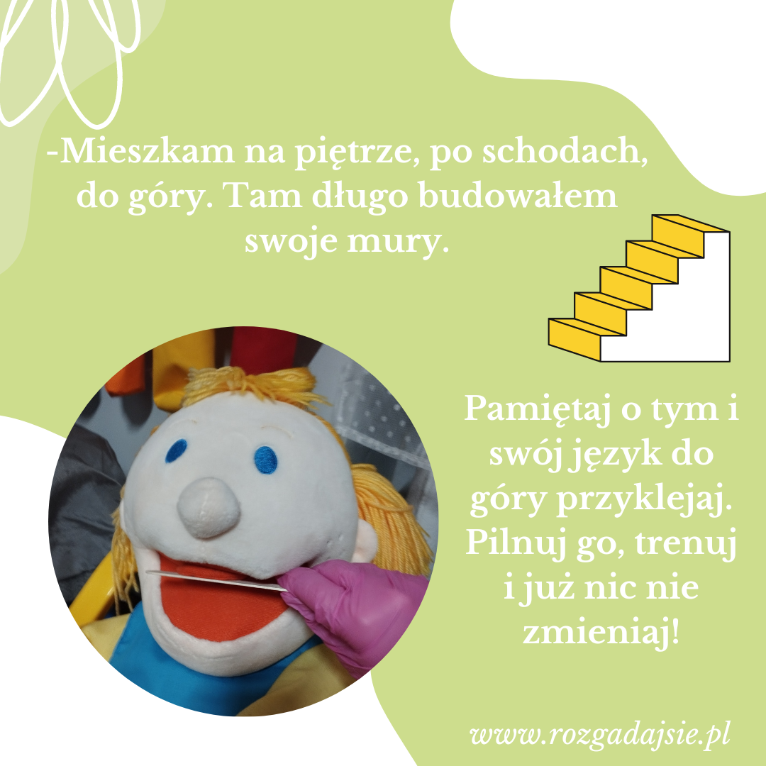 Prawidłowa pozycja spoczynkowa języka – plansza 3